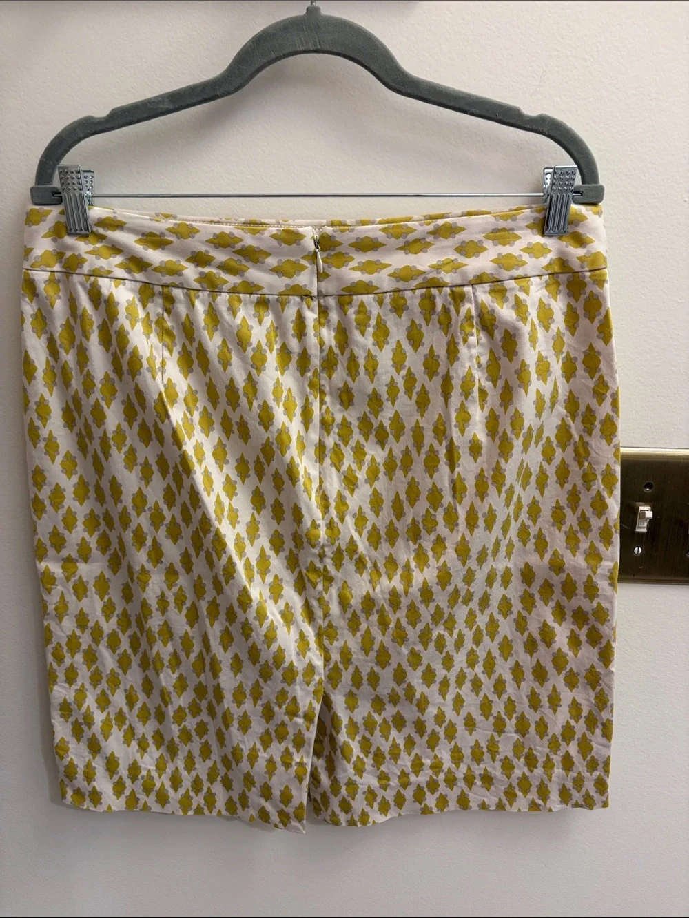 J. Crew Yellow Patterned Pencil Skirt - Size 14